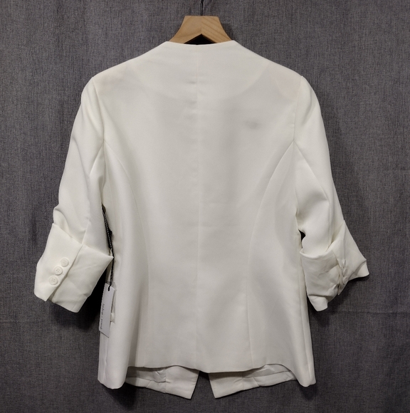 NWT Bishop & Young Blazer Women's M White Office Career Business Casual Retro - Picture 5 of 12